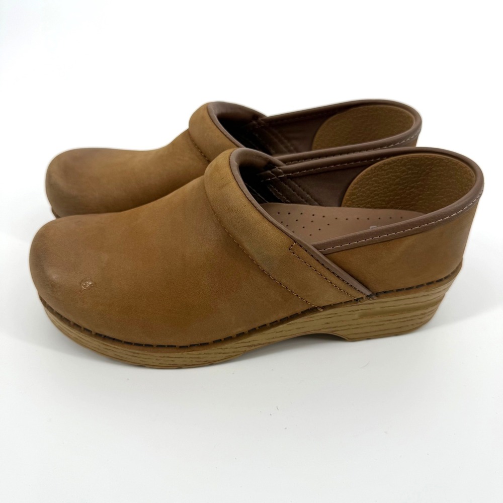 Dansko Professional 38 Honey Pot Leather Comfort Clogs Slip On Shoes Teacher - Picture 2 of 9
